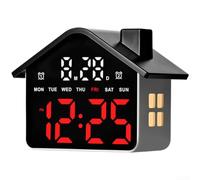 Reloj despertador digital de escritorio multicolor con función de luz nocturna, indicador de semana y brillo regulable en cuatro pasos para dormitorio, mesita de noche, oficina (C)