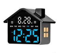Reloj despertador digital de escritorio multicolor con función de luz nocturna, indicador de semana y brillo regulable en cuatro pasos para dormitorio, mesita de noche y oficina (D)