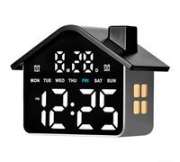 Reloj despertador digital de escritorio multicolor con función de luz nocturna, indicador de semana y brillo regulable en cuatro pasos para dormitorio, mesita de noche, oficina (A)