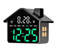 Reloj despertador digital de escritorio multicolor con función de luz nocturna, indicador de semana y brillo regulable en cuatro pasos para dormitorio, mesita de noche u oficina (E)