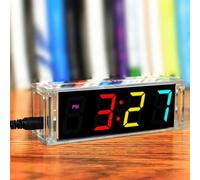 Reloj despertador digital de temperatura de tubo DIY Kit perfecto para aprendizaje práctico en educación electrónica (naranja)