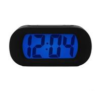 Reloj despertador digital de viaje con sonido suave diseño portátil con botón de repetición para un fácil acceso (negro)