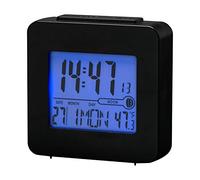 Reloj Despertador Digital Denver REC-34BLACK. Termómetro Interior. Reloj controlado por señal de Radio DCF77. Retroiluminación por LED Azul., negro