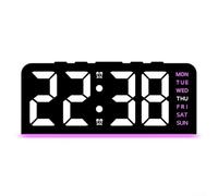 Reloj despertador digital funcional con luz nocturna y pantalla de temperatura, para uso familiar, función de repetición suave para dormir extra (B-rosa)