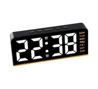 Reloj despertador digital funcional con luz nocturna y pantalla de temperatura, para uso familiar, función de repetición suave para dormir extra (B-naranja)