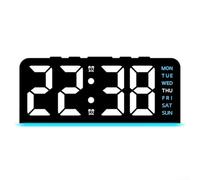 Reloj despertador digital funcional con luz nocturna y pantalla de temperatura, para uso familiar, función de repetición suave para dormir extra (B-azul)