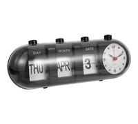 Reloj Despertador Digital Hora De Escritorio, Reloj despertador con calendario de números grandes, reloj de escritorio decorativo, reloj con tapa para personas mayores, dormitorio en casa(negro)
