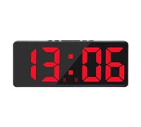 Reloj despertador digital inteligente con formato de visualización de 12/24 horas y conmutación de temperatura Celsius Fahrenheit (rojo)