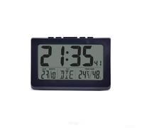 Reloj despertador digital LCD con pantalla grande, hora, fecha, temperatura, humedad, reloj de pared con calendario automático de repetición, varios idiomas, 21 x 14,2 x 3 cm