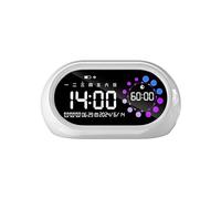 Reloj despertador digital LED con 2 niveles de control de volúmenes, función de repetición para personas que duermen mucho y decoración moderna del hogar, reloj despertador extra fuerte con control de