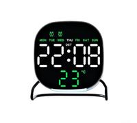 Reloj despertador digital LED con opciones de visualización dual para hora y fecha junto con tres ajustes de brillo con atenuación para la noche para temporizador versátil de cuenta regresiva de hasta
