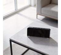 Reloj despertador digital LED con pantalla grande, función de repetición, visualización de fecha y ajuste de luz ambiental para mayor comodidad del usuario (carcasa blanca azul)