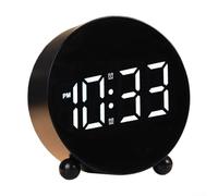 Reloj despertador digital LED con programación de alarma dual Pantalla ajustable Iluminación Movimiento silencioso y retención de memoria (negro)