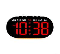 Reloj despertador digital LED multifuncional con alarmas duales, repetición, visualización de temperatura y fecha, diseñado para uso en mesa o pared (D)