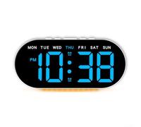 Reloj despertador digital LED multifuncional con alarmas duales, repetición, visualización de temperatura y fecha, diseñado para uso en mesa o pared (F)