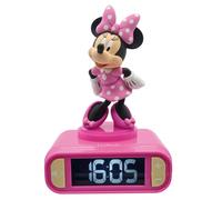 Reloj despertador digital Minnie 3D con luz nocturna y efectos de sonido - LEXIBOOK - Pilas - Rosa y negro