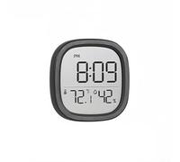 Reloj despertador digital multifunción con termómetro e higrómetro interior/exterior para oficina en casa, dormitorio, pantalla LCD, conmutable °C/°F, indicador de comodidad, escritorio (negro)