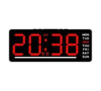 Reloj despertador digital, pantalla LED grande con cuenta regresiva hacia adelante, interfaz USB, memoria de apagado, soporte de pared ABS para oficina, hogar, escuela, sala de estudio, verde (rojo)