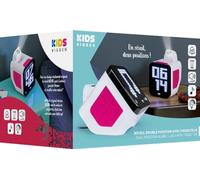 Reloj despertador digital RCUBEBCRS rosa - con proyector, ángulo de proyección ajustable, pantalla LCD blanca, doble alarma, 3 melodías, alimentación 230V, Reloj Mesa