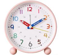 Reloj despertador digital silencioso para niños y estudiantes con luz nocturna integrada e interfaz de lectura de hora clara (polvo)