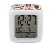 Reloj despertador digital tradicional de muñeca rusa con 7 colores que cambian de color, despertador, luz nocturna, para uso deportivo