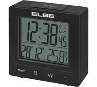 Reloj despertador Elbe RD-005-N pantalla LCD 2.55'', termómetro, alarma dual, snooze, negro