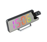 Reloj despertador electrónico de proyección con detección de temperatura, proyección de tiempo de alto brillo y pantalla de 12/24 horas para dormitorio o espacio de trabajo (luz de color)