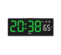 Reloj despertador electrónico LED con dos alarmas, pantalla de temperatura conmutable entre Fahrenheit y Celsius, modo activado por voz y cinco niveles de brillo (carcasa blanca azul)