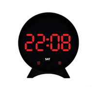 Reloj despertador electrónico LED con fecha, día, alarma, hora y visualización de temperatura, conmutable entre Celsius y Fahrenheit con brillo ajustable (J)