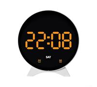 Reloj despertador electrónico LED con fecha, día, alarma, hora y visualización de temperatura, conmutable entre Celsius y Fahrenheit con brillo ajustable (D)