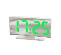 Reloj despertador electrónico LED con pantalla curva y pantalla de dígitos grandes para una fácil lectura y programación de tiempo (luz blanca y verde)