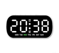Reloj despertador electrónico LED digital con alarma multifuncional, pantalla de fecha y temperatura conmutable entre Celsius y Fahrenheit, modo de ahorro de energía con soporte de alimentación