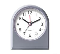 Reloj despertador en forma de abanico para niños con visualización de hora fácil de leer, alarma de volumen gradual y diseñado para promover la formación de hábitos (gris)