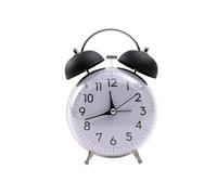 Reloj despertador extra fuerte con luz nocturna, diseño de metal vintage para aquellos que luchan por subir (negro)