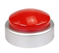 Reloj despertador extra grande para ciegos - hora de anuncio, fecha y semana del día, perfecto para personas con discapacidad visual y ancianos (rojo y plateado)