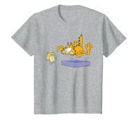 Reloj Despertador Garfield para niños Camiseta, Niños, Gris Jaspeado, 12 años