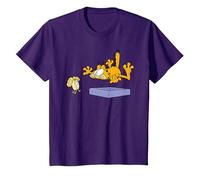 Reloj Despertador Garfield para niños Camiseta, Niños, Morado, 12 años