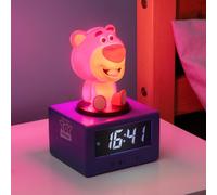 Paladone Toy Story Lotso - Reloj despertador digital con luz nocturna y música, reloj de dormitorio con licencia oficial de Disney Pixar para niños, funciona con pilas, idea de regalo divertida y