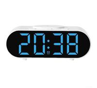 Reloj despertador inalámbrico de carga rápida para uso junto a la noche con múltiples funciones de alarma y carga de dispositivos móviles (azul)