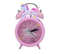 Reloj Despertador Infantil con diseño de Unicornio para niñas, no tictac Despertador para niña Reloj Despertador silencioso para mesita de Noche Reloj clásico de Doble Campana con luz de Fondo