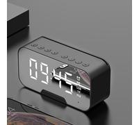 Reloj despertador inteligente con altavoz Bluetooth, función de radio FM, doble alarma, pantalla LED con brillo ajustable para uso en dormitorio y