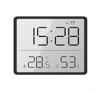 Reloj despertador LCD eficiente con múltiples funciones, incluyendo lecturas de humedad y temperatura (negro)