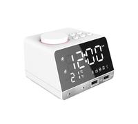 Reloj Despertador LED con Altavoz y 2 Puertos USB, 4.2, Radio, Despertador Digital LED, Decoración del Hogar, Reloj de Mesa, Enchufe