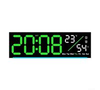 Reloj despertador LED multifuncional con opciones de visualización de temperatura de fecha y segundo salto más temporizador de 99 minutos para uso diario en cualquier lugar (verde)