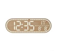Reloj despertador LED multifuncional, reloj digital con efecto de madera, fecha, semana, temperatura ambiente, para montaje en pared o uso en escritorio (A)