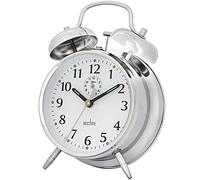 Reloj despertador mecánico analógico Acctim, acero inoxidable, cromado, 17 x 12 x 6 cm