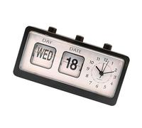 Reloj despertador mecánico retro clásico, calendario de inversión manual con visualización de fecha, día y hora para sala de estar u oficina