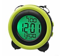 Reloj despertador, pantalla a color electrónica con múltiples luces de anillo fuerte, pantalla digital grande, mesita de noche para despertar r pantalla (verdes)