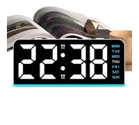 Reloj despertador, pantalla de fecha de 4 modos, brillo ajustable, relojes despertadores digitales para dormitorios, para dormitorio al aire , sala de estar, apartamento, dormitorio, hotel
