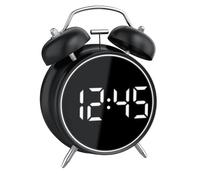 Reloj despertador, pantalla de hora extra fuerte, decoración de doble campana, reloj despertador digital retro de 6.3 x 4.33 pulgadas, para niños, niños, estudiantes, adolescentes, durmientes pesados